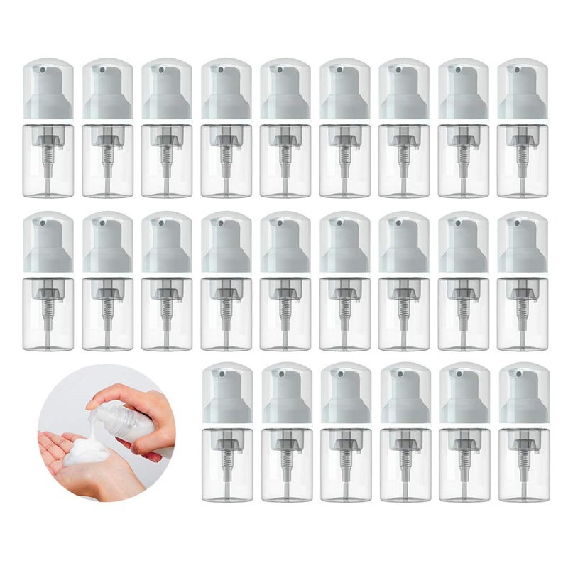 MKLZ 24 Pcs Empty Foam Pump Bottle 1oz/30ml Travel Size Plastic Pump Bottle Soap Bottle Portable Small Hand Sanitizer Dispenser Bottles, Refillable Clear Instant Foaming Bottles for Hand Lotion Shampoo - Image 1